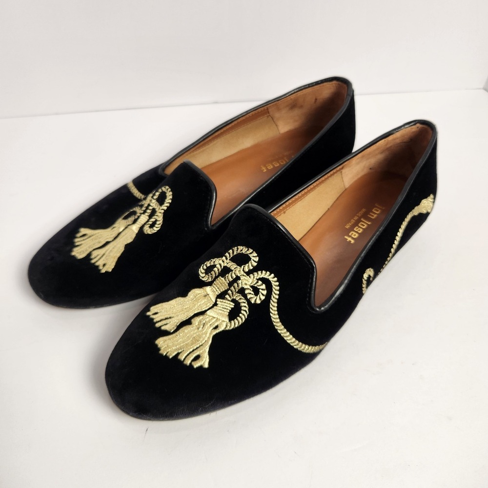 Jon Josef (‎ Made In Spain) Women's Elegant Velvet Flat Preppy Shoes Size 11M